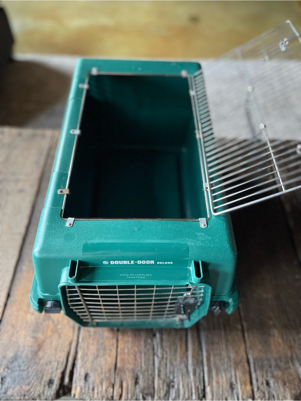 DOUBLE-DOOR Deluxe Pet Carrier in Teal Green - Cat Carrier - Small Dog Carrier - Picture 15 of 16